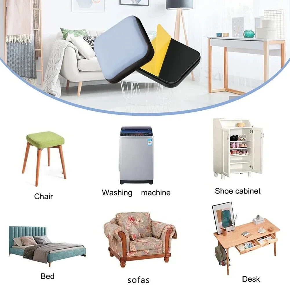 PTFE Square Feet Glider Sliding Pads Home Furniture Sliders Floor Mover Pads for Household Hardware