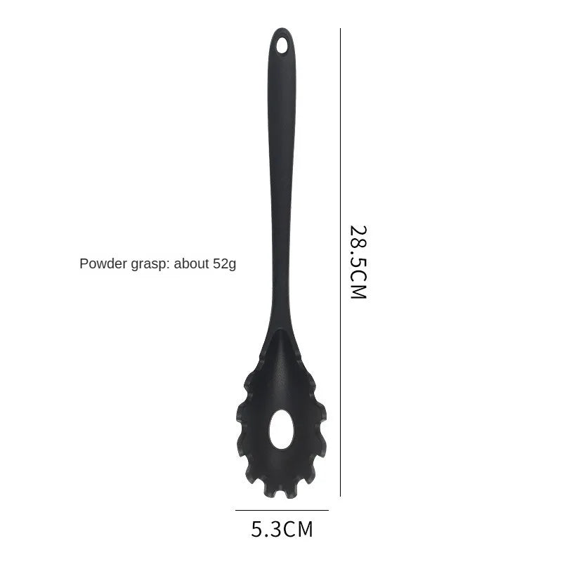 1 /7-Piece Silicone Kitchen Utensil Set - Non-Stick Spatula, Spoon, Skimmer, Pasta Clip & More for Cooking & Baking