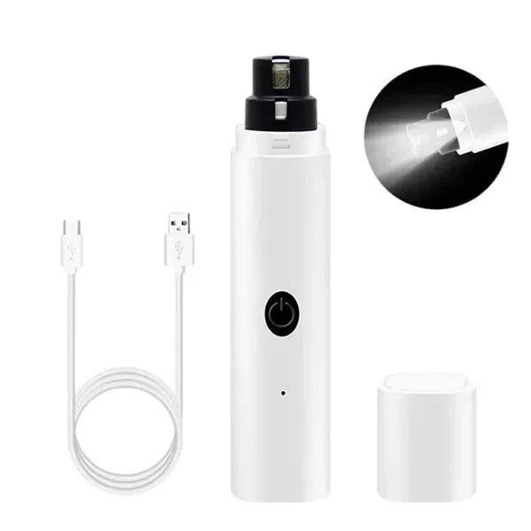 Quiet Electric Pet Nail Grinder Rechargeable Dog Cat Claw Trimmer LED Light Safety Guard Puppy Nail File Supplies