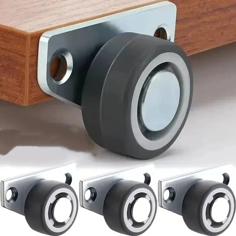 8/1PCS Mini Side Mount Caster Wheels Silent Rubber Furniture Casters Directional Cartwheels For Trolley Drawer Kitchen Cabinets