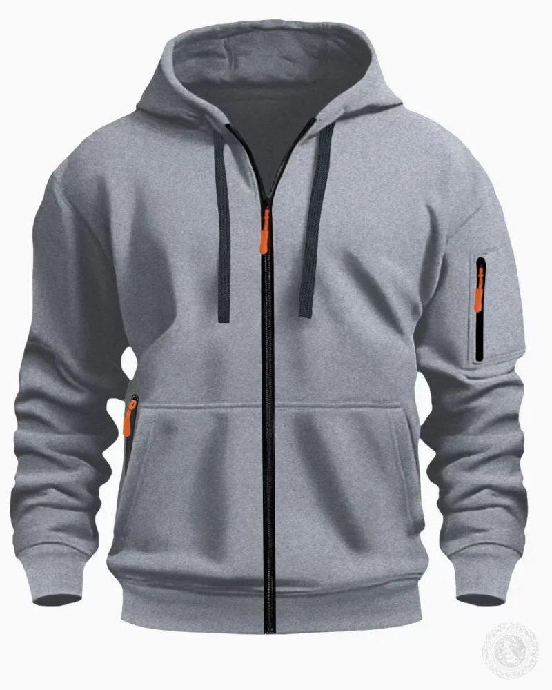 Casual top men's autumn and winter sportswear solid color men's top - fashionable sports solid color hoodie