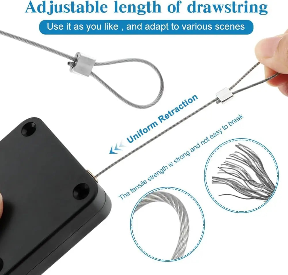 Punch-Free Automatic Sensor Door Closer Adjustable Surface Door Stop Bracket Pull Cord Door Closer for Residential Commercial