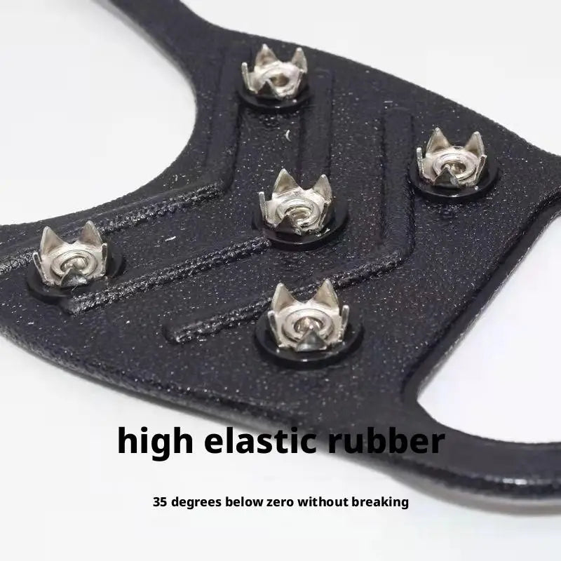 Upgrade 1Pair Climbing Shoe Spikes for Grip Walk Traction Cleats 8-Teeth for Outdoor Enthusiasts Men Women Adults