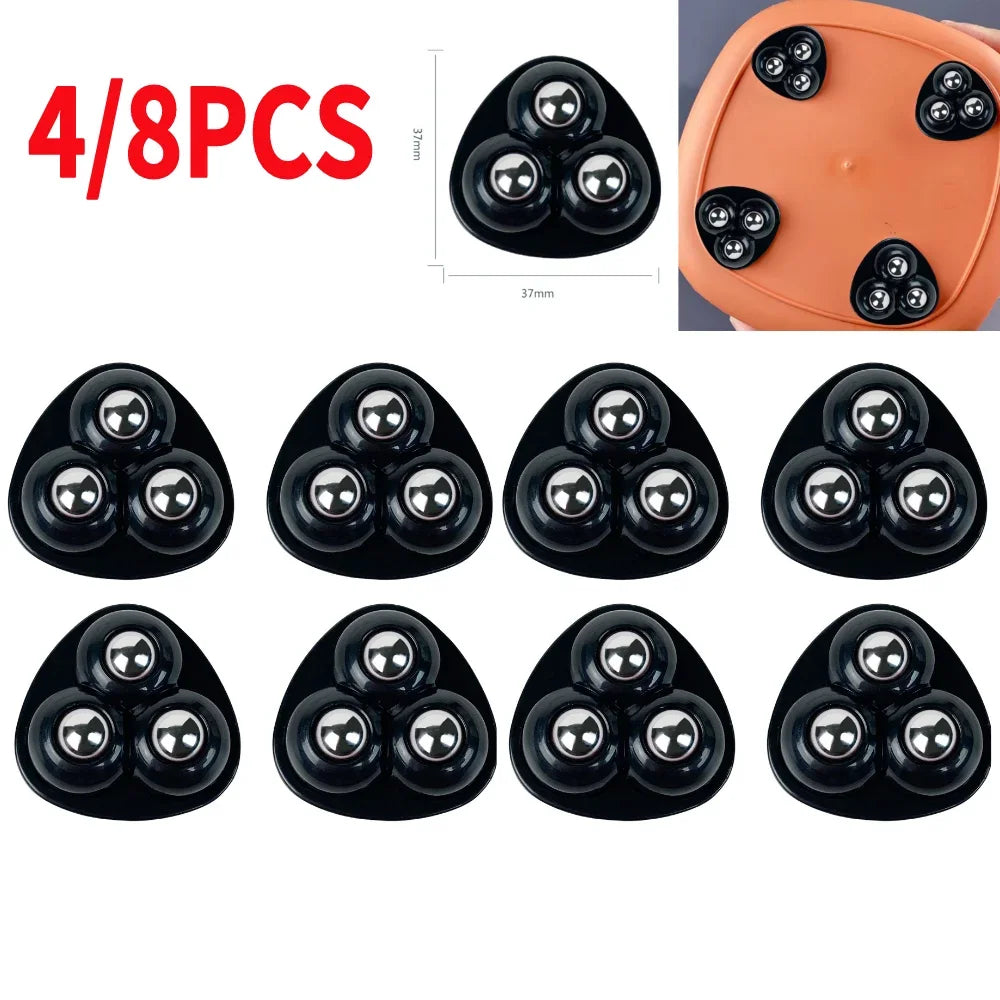 4pcs Paste Universal Wheel No Noise Self Adhesive Universal Pulley Rotating Wheels for Trash Can Bottom Kitchen Small Appliances