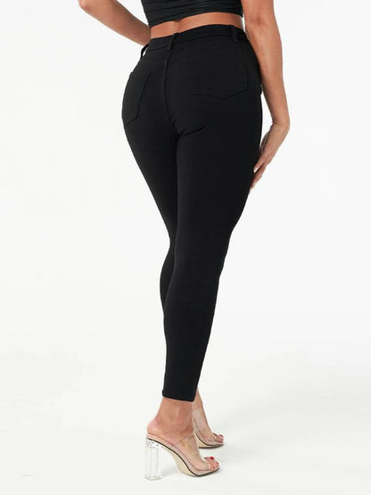 New Women's Black High Waist Skinny Jeans Fashion Stretch Slim Denim Pencil Pants Female Casual Trousers S-2XL
