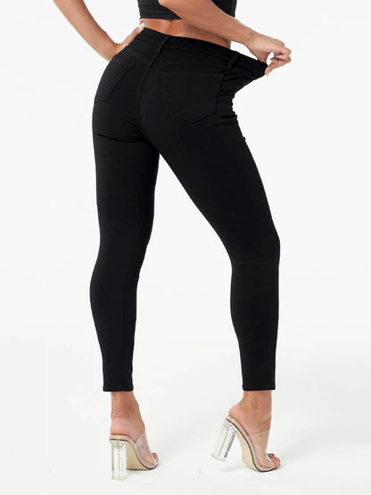 New Women's Black High Waist Skinny Jeans Fashion Stretch Slim Denim Pencil Pants Female Casual Trousers S-2XL
