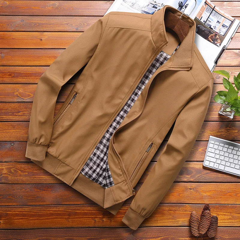 Spring Autumn Casual Solid Fashion Slim Bomber Jacket Men Overcoat New Arrival Baseball Jackets Men's Jacket M-6XL 8XL Top
