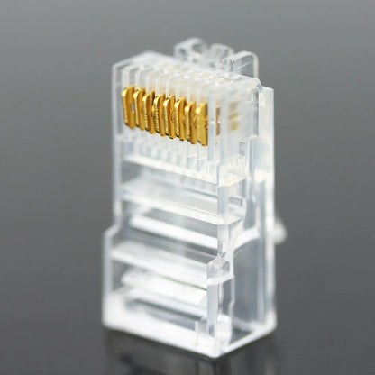 20/50/100PCS RJ45 Ethernet  Connector Cables Module Plug Network RJ-45 Lan Crystal Heads Cat5 Cat5e Gold Plated Network Cable