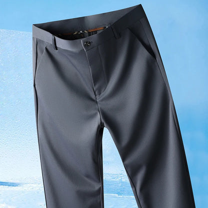 Men's Spring Summer Autumn  Pants Straight Stretch Casual No Trace No Ironing Fabric Silky Cool Feeling Trousers 29-42