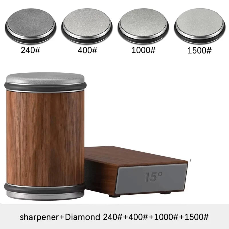 Rolling Knife Sharpener For Straight Edge Knife Sharpener Kit With 15/20° Degree Magnetic Angle For Kitchen Knives Whetstone Set