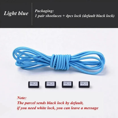 Fashion No Tie Shoelaces Elastic Laces Sneakers Flat Shoe Laces Without Ties Kids Adult Quick Shoelace One Size Fits All Shoes