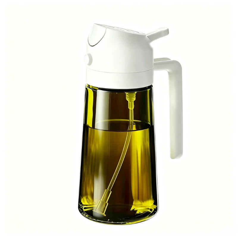 Plastic 2-in-1 Oil Dispenser & Sprayer 500ML Leakproof Olive Oil Sprayer Bottle for Cooking Spray Airfryer BBQ Camping