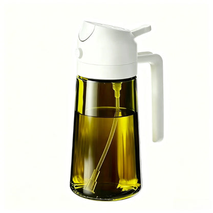 Plastic 2-in-1 Oil Dispenser & Sprayer 500ML Leakproof Olive Oil Sprayer Bottle for Cooking Spray Airfryer BBQ Camping