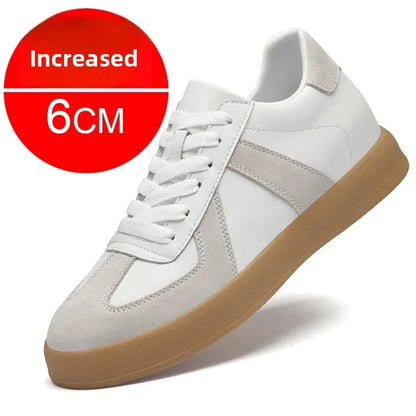 Fall Winter Invisible Heightening Men's Shoes 8cm Leisure Sports Shoes Fashionable Retro Men's Sneakers Breathable Leather