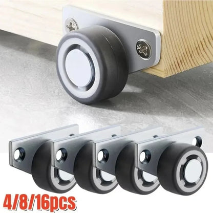 8/1PCS Mini Side Mount Caster Wheels Silent Rubber Furniture Casters Directional Cartwheels For Trolley Drawer Kitchen Cabinets