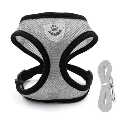 Adjustable Cat Dog Harness Leash Set Reflective Escape Proof Mesh Vest Puppy Kitten Chest Strap Pet Walking Safety Lead Supplies