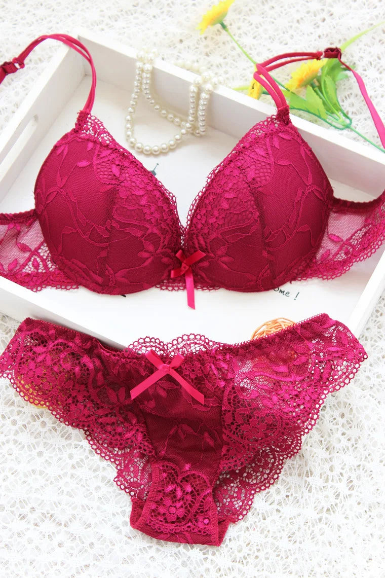 Lingerie Beautiful 2 Pcs Underwear Transparent Lace Exotic Sets See Through Delicate Bilizna Sexy Fancy Intimate