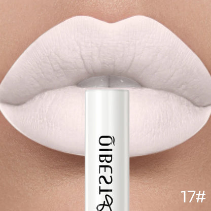QIBEST Matte Liquid Lipstick Waterproof Long Lasting Velvet Lip Gloss Tint Tube Matte Nude Pigment Red Lipgloss Lips Makeup