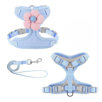Dog Harness with 1.2m Leash Set Adjustable Pet Harness For Puppy Cats French Bulldog Chihuahua Outdoor Walking Lead Leash