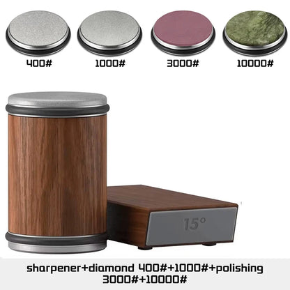 Rolling Knife Sharpener For Straight Edge Knife Sharpener Kit With 15/20° Degree Magnetic Angle For Kitchen Knives Whetstone Set