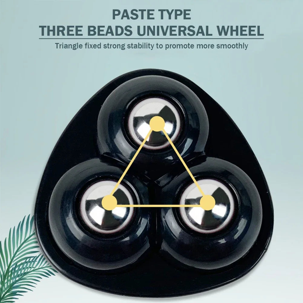 4pcs Paste Universal Wheel No Noise Self Adhesive Universal Pulley Rotating Wheels for Trash Can Bottom Kitchen Small Appliances