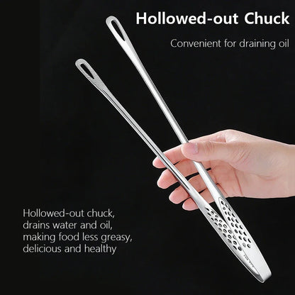 Long Stainless Steel Kitchen Tongs Non-Slip Heat Resistant BBQ Grill Tongs for Steak Seafood Buffet Salad Cooking Tools