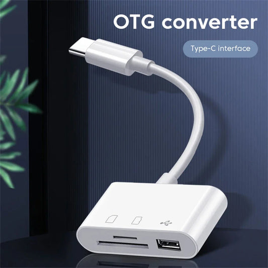USB Type C Adapter 3 in 1 USB Converter Adapter Multi Port HUB TF CF SD Memory Card Reader For Phone Macbook Huawei Samsung OPPO
