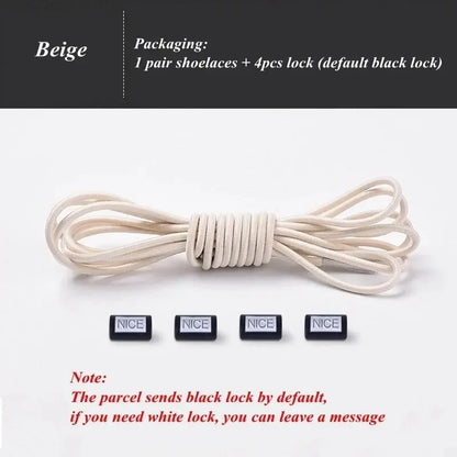 Fashion No Tie Shoelaces Elastic Laces Sneakers Flat Shoe Laces Without Ties Kids Adult Quick Shoelace One Size Fits All Shoes