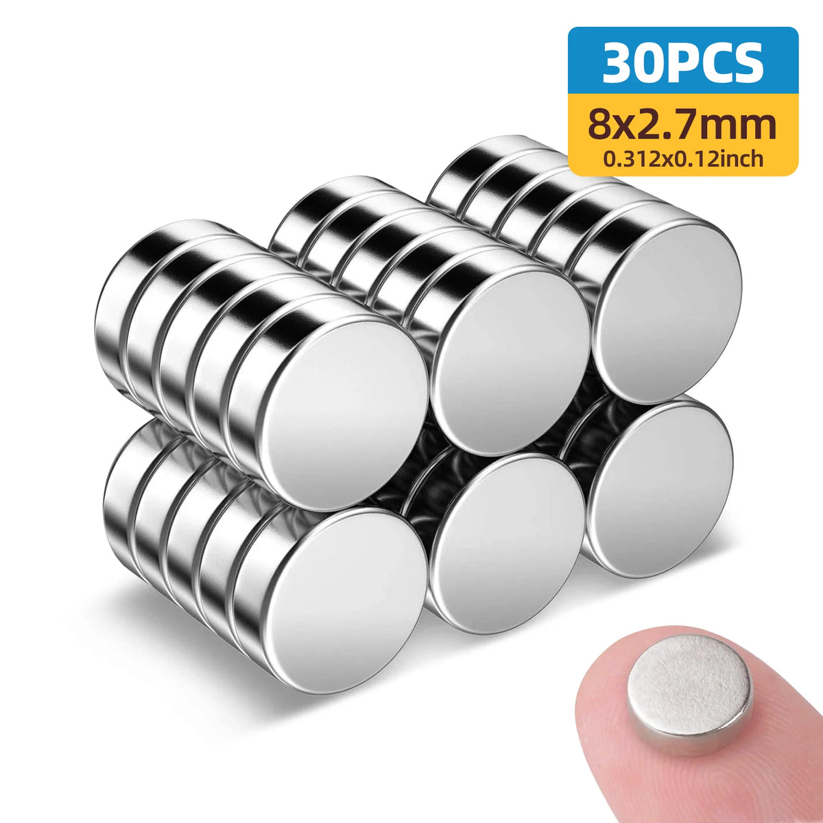 8x3mm Round Refrigerator Magnets, Small Fridge Magnets, Office Magnets, Whiteboard Magnets, Durable Mini Magnets,  Kitchen
