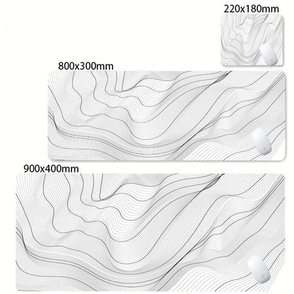 CIFBUY Large Gaming Mouse Pad Black White Strata Abstract Design Non-Slip Office Desk Mat Lock Stitched Edge for Computer Keyboa