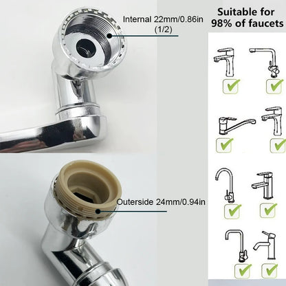 Faucet Extender Robotic Arm 1080° Rotating Universal Faucet Head Swivel Faucet For Kitchen Bathroom Sink