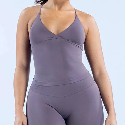 Women Seamless Cross Sports Vest Gym Yoga Tops with Padded  Sexy Backless Workout Fitness Camisole Running Sports Tops Summer