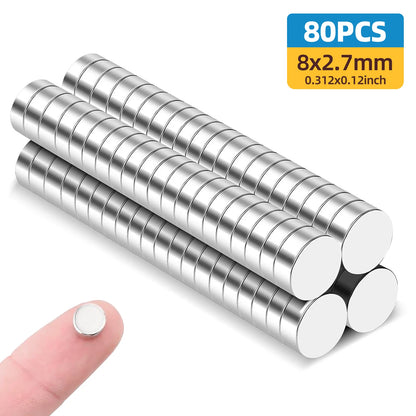 8x3mm Round Refrigerator Magnets, Small Fridge Magnets, Office Magnets, Whiteboard Magnets, Durable Mini Magnets,  Kitchen