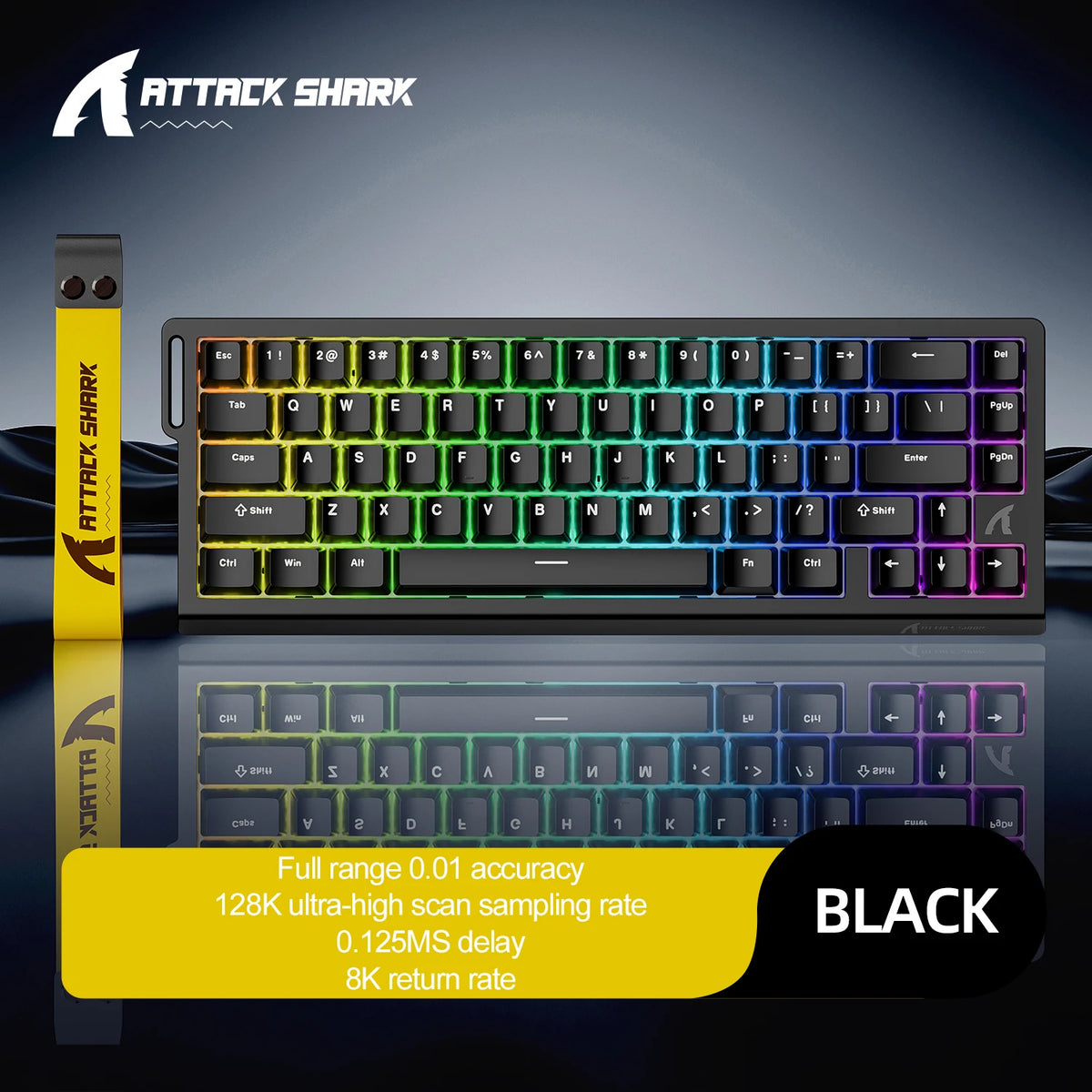 X68HE X68PRO ATTACK SHARK Magnetic Mechanical Keyboard 0.125ms Ultra Low Latency PO Cotton Silicone Fill RGB Backlit 8K Wired