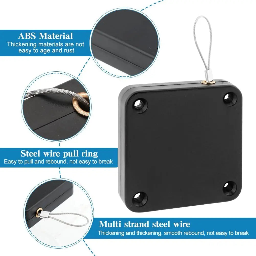 Punch-Free Automatic Sensor Door Closer Adjustable Surface Door Stop Bracket Pull Cord Door Closer for Residential Commercial