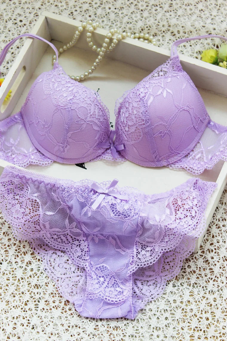 Lingerie Beautiful 2 Pcs Underwear Transparent Lace Exotic Sets See Through Delicate Bilizna Sexy Fancy Intimate