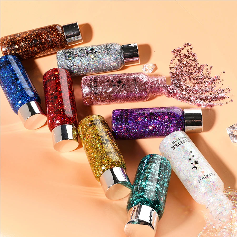 Body Glitter Gel Sequins Long Acting Face Eyes Hair Prom Party Mermaid Scales Not Easy To Take Off Makeup