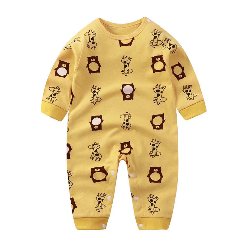 Baby Boys Girls Long Sleeve Romper Cotton Spring Autumn Crawling Jumpsuit Sleepwear All Seasons Onesie