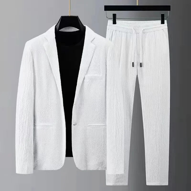 Autumn New Fashion Suit Men's Long Sleeved High End Quality Casual Set Korean Edition Casual Two Piece Set