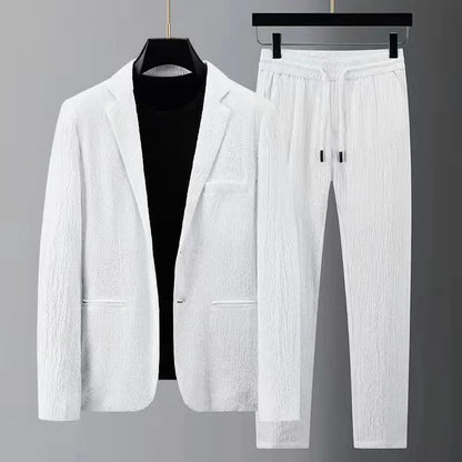 Autumn New Fashion Suit Men's Long Sleeved High End Quality Casual Set Korean Edition Casual Two Piece Set