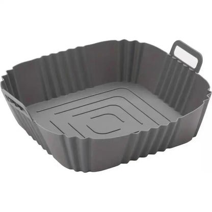 Reusable Silicone Air Fryer Liner Square 22cm Non-Stick Air Fryer Basket With Handles Silicone Oven Baking Tray Accessories