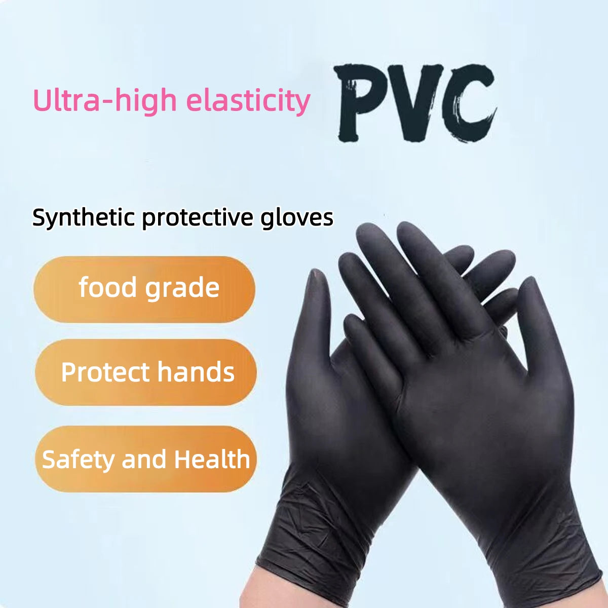 100/50/20/10pcs Black Nitrile Gloves Thickened Disposable Cleaning Hairdressing Gloves Waterproof Household Industrial Gloves