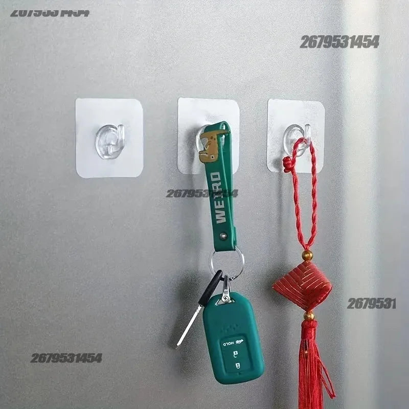 5/10/20/30Pcs Self-adhesive Hook Transparent Door Wall Hook Child Heavy Load Rack Kitchen Bathroom Towel Key Rack Sticky Hook