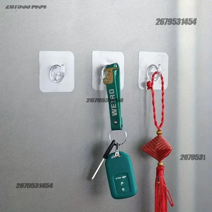 5/10/20/30Pcs Self-adhesive Hook Transparent Door Wall Hook Child Heavy Load Rack Kitchen Bathroom Towel Key Rack Sticky Hook