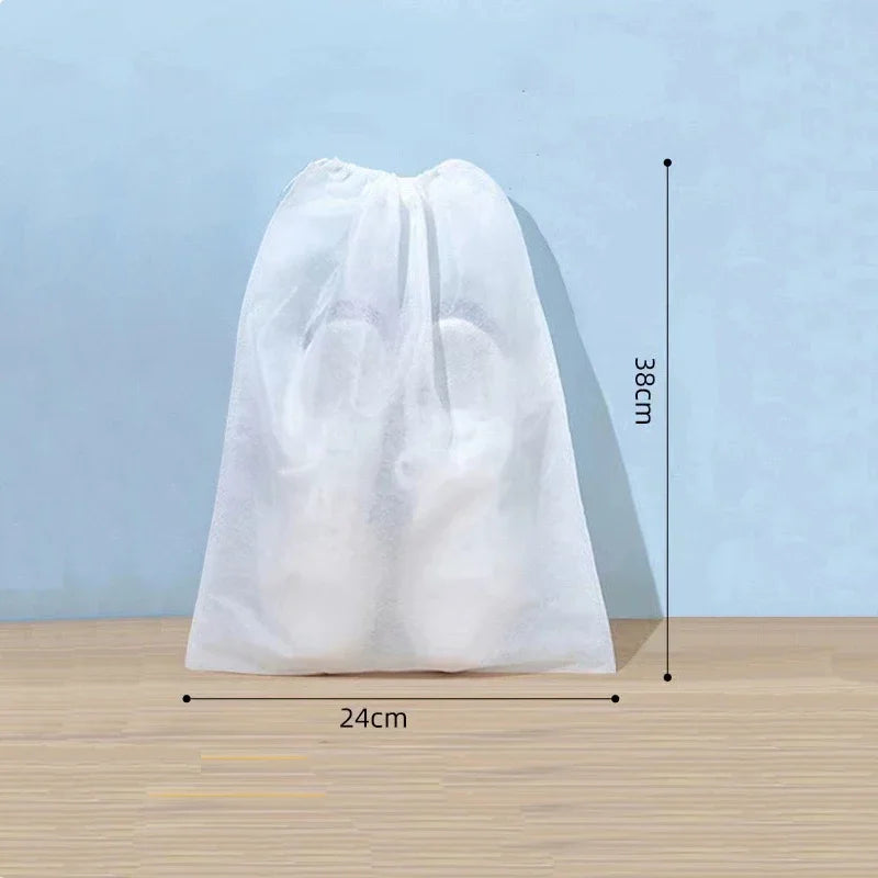 20/30/50Pcs Shoe Dust Covers Set Drawstring Clear Portable Shoe Storage for Sundries Dustproof Shoe Cover Bags Drying Shoes Prot