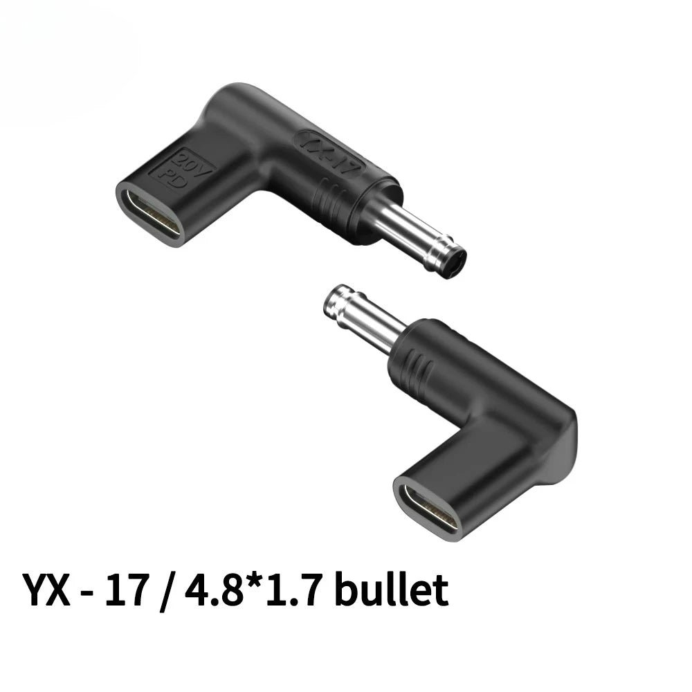 20V100W Laptop Power Adapter Connector DC Plug USB Type C Female to DC Male Jack Converter for Hp Dell Asus Acer Lenovo Notebook