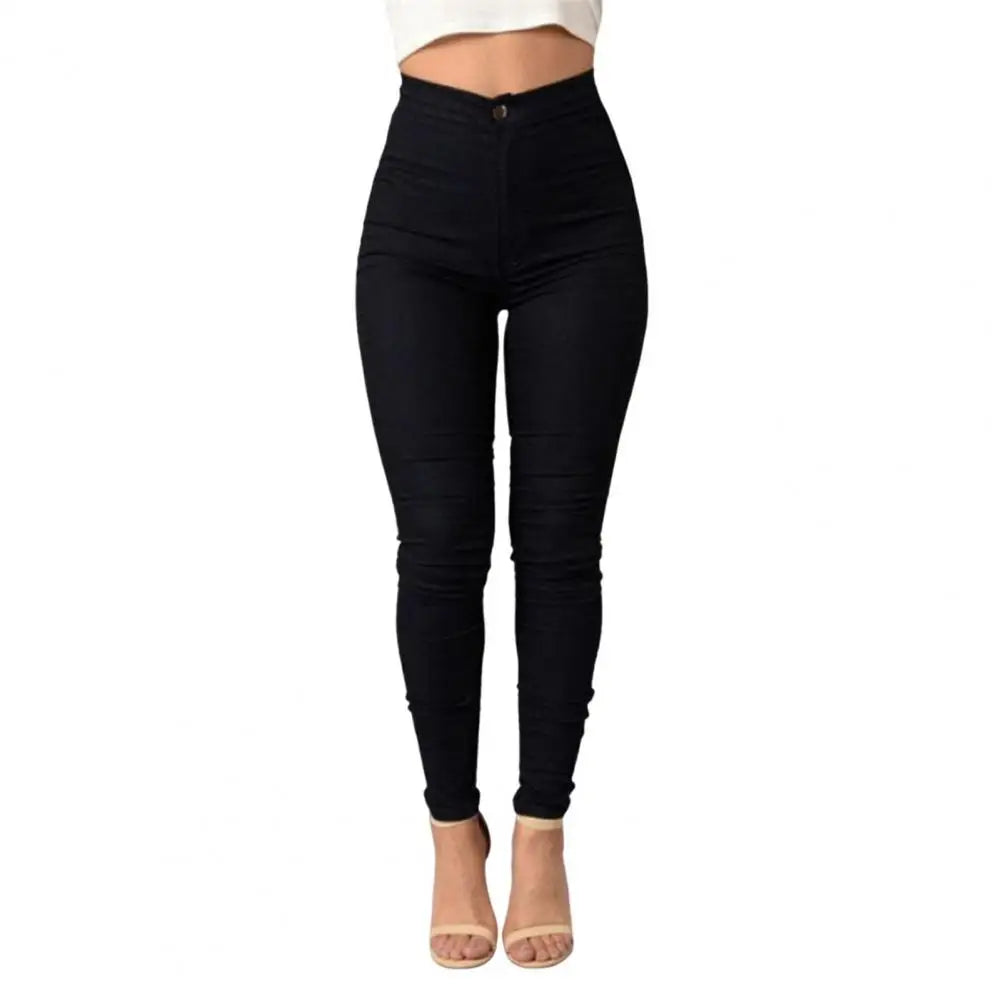 Fall New Women's Black High Waist Skinny Jeans Fashion Stretch Slim Denim Pencil Pants Female Casual Trousers S-2XL