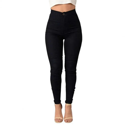 Fall New Women's Black High Waist Skinny Jeans Fashion Stretch Slim Denim Pencil Pants Female Casual Trousers S-2XL