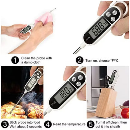 Kitchen Digital Cooking Thermometer -50~300℃ Meat Food Temperature Tester for Cooking /BBQ/Milk TP300 Food Thermometer