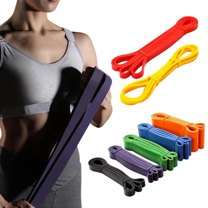 1Pcs Tough Latex Resistance Band Elastic Exercise Strength Pull-Ups Auxiliary Band Fitness Equipment Strengthening Train Tough